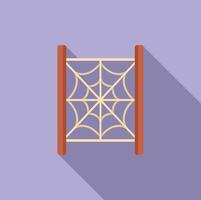 Wooden climbing frame resembling spider web for kids playground recreation vector