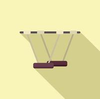 Gymnastic rings hanging on yellow background with shadow vector