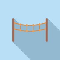 Rope bridge obstacle course element for kids playground vector