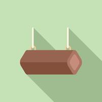Wooden log hanging on ropes as minimalist interior design element vector