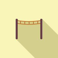 Minimalist rope bridge icon representing overcoming obstacles vector