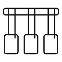 Three blank signs hanging from a horizontal pole vector
