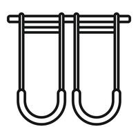 Double playground swing hanging on metal bar vector