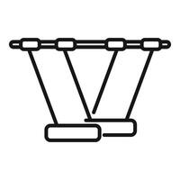Double playground swing hanging from metal bar vector