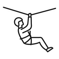 Zip line enthusiast enjoying adventure park ride vector