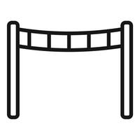 Finish line hanging between two posts marking the end of a race vector