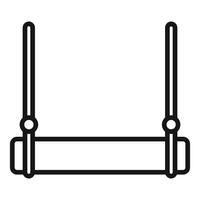 Wooden swing hanging on ropes icon for playground equipment vector