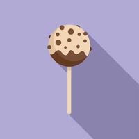 Chocolate cake pop with chocolate drizzle on a stick vector
