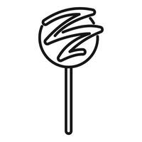 Simple icon of a round lollipop with chocolate glaze isolated on a white background vector