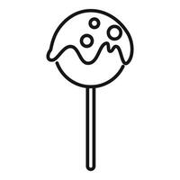 Round lollipop with icing dripping icon for food apps vector