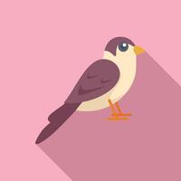 Bird standing on ground with pink background illustration vector