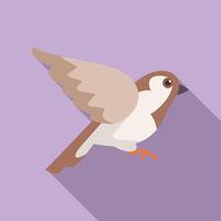 Sparrow bird is flapping its wings in flight vector