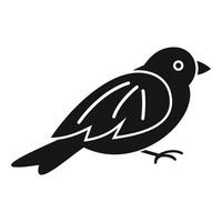 Small bird standing icon, simple style vector