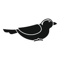 Small bird standing with open beak minimalist icon vector