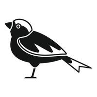 Small bird standing side view minimalist icon vector