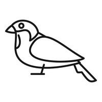 Minimalist line art bird standing side view icon vector