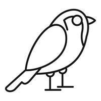 Small bird standing side view minimalist line art icon vector