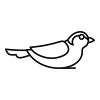 Bird standing with opened wings line icon, minimalist symbol of freedom and wildlife vector