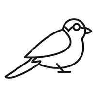 Small bird standing side view line icon design vector