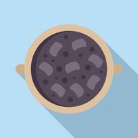 Brazilian feijoada cooking in clay pot with long shadow vector