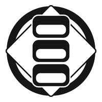 Server system processing data with circular arrows icon vector