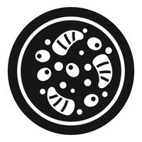 Petri dish with bacteria growing in it icon, simple style vector