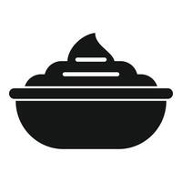 Bowl of sour cream or sauce icon presenting dairy product vector