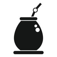 Calabash with bombilla representing south american yerba mate infusion vector