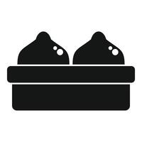 Two round loaves of bread rising in proving basket for sourdough baking vector