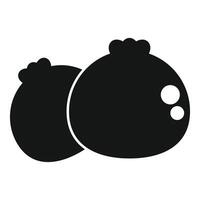 Simple black and white icon of two blueberries vector
