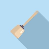 Toilet plunger creating pressure while unclogging pipe flat design icon vector