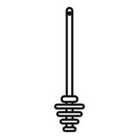 Honey dipper stick icon, line style design vector