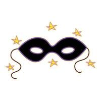 Vibrant illustration of a carnival mask with sparkling stars, perfect for party themes vector