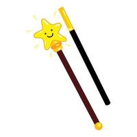 Smiling star magic wand illustration vector