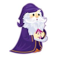 Cartoon wizard with crystal ball vector