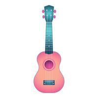 Digital illustration of a colorful pink ukulele isolated on a white background vector