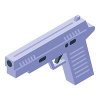 Modern handgun pointing right on a white background vector