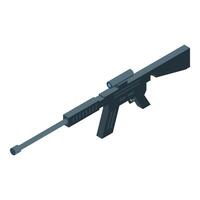 Military assault rifle with scope for professional use in isometric view vector