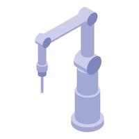 Modern industrial robotic arm picking up small object vector