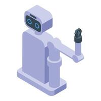 Modern robot manipulator picking up object using artificial intelligence vector
