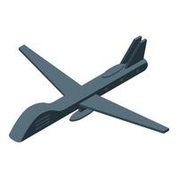 Isometric icon of an unmanned military drone flying in the sky vector