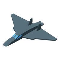 Isometric military aircraft flying in the sky vector