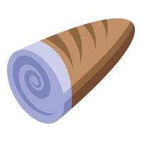 Freshly baked bread loaf showing spiral end piece with wrapper vector