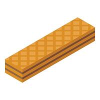 Isometric icon of a delicious wafer with chocolate filling vector