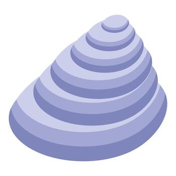 Purple shell with a simple concentric circle pattern vector