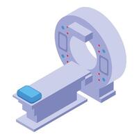 Modern magnetic resonance imaging scanner standing on white background vector