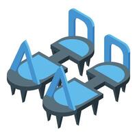 Pair of shoe spikes for walking on ice providing traction and safety during winter activities vector