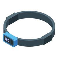 Headlamp with adjustable strap for illuminating dark environments vector