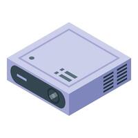 Modern projector displaying presentation with high quality image and sound vector