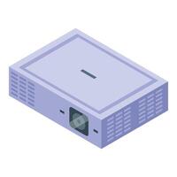 Modern digital data projector lying on white background vector